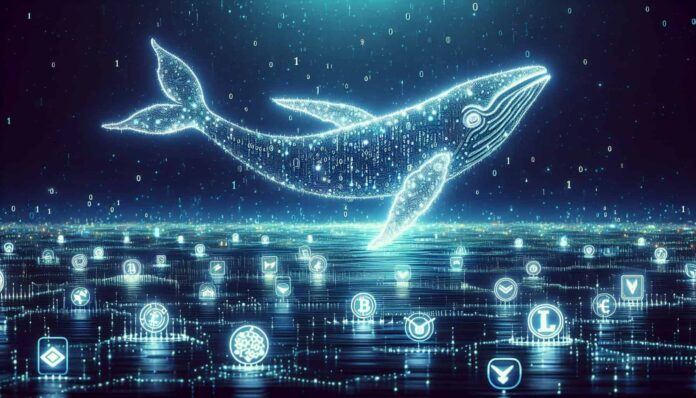 Crypto Whale, What is Crypto Whale, Crypto News, Illustration of a majestic crypto whale swimming in the digital ocean